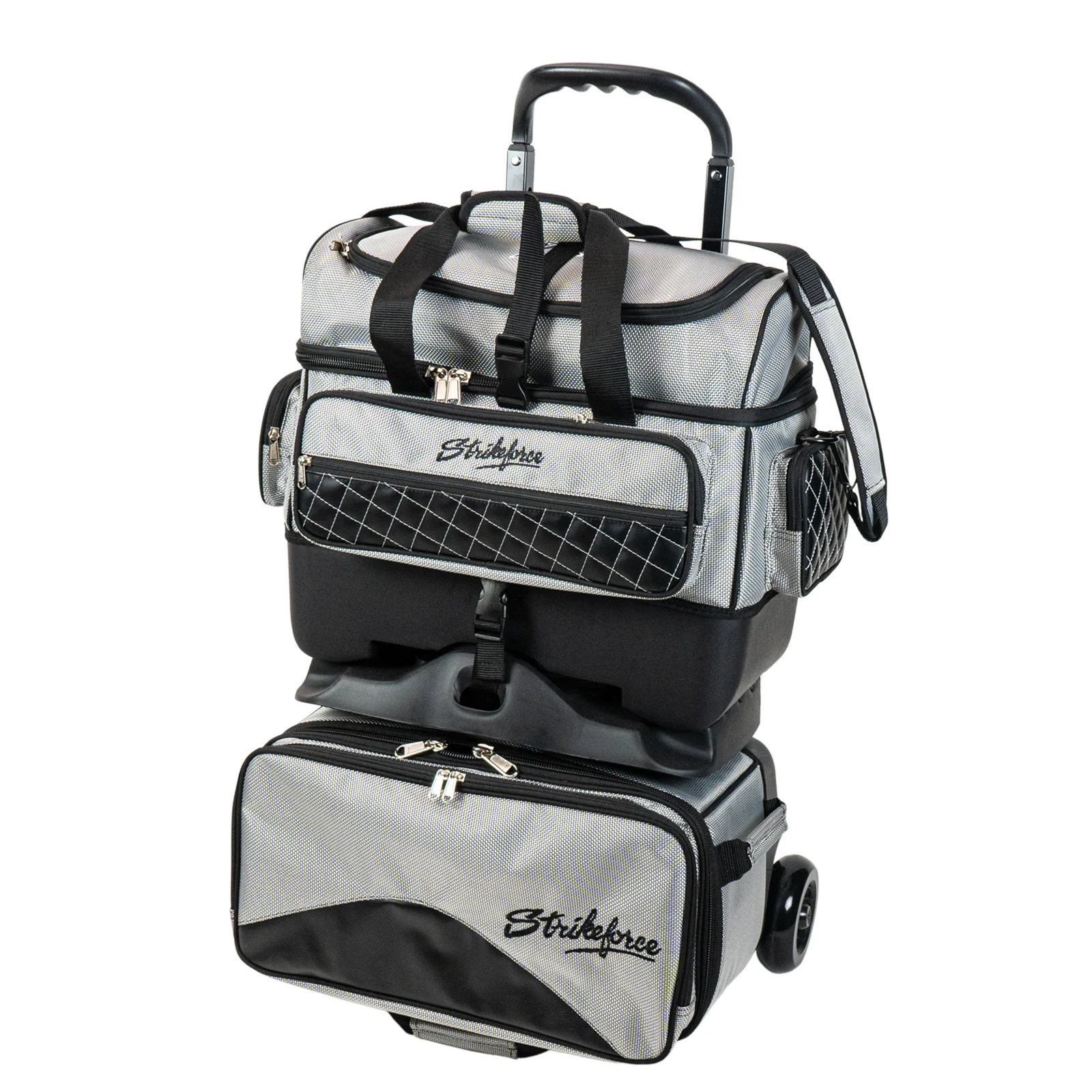 KR Strikeforce Royal Flush 4 Ball Roller Silver Bowling Bag