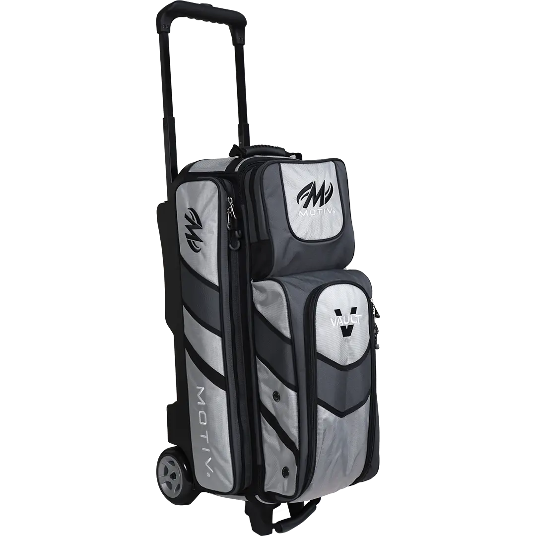 Motiv Vault 3 Ball Triple Roller Silver Bowling Bag - Image 3
